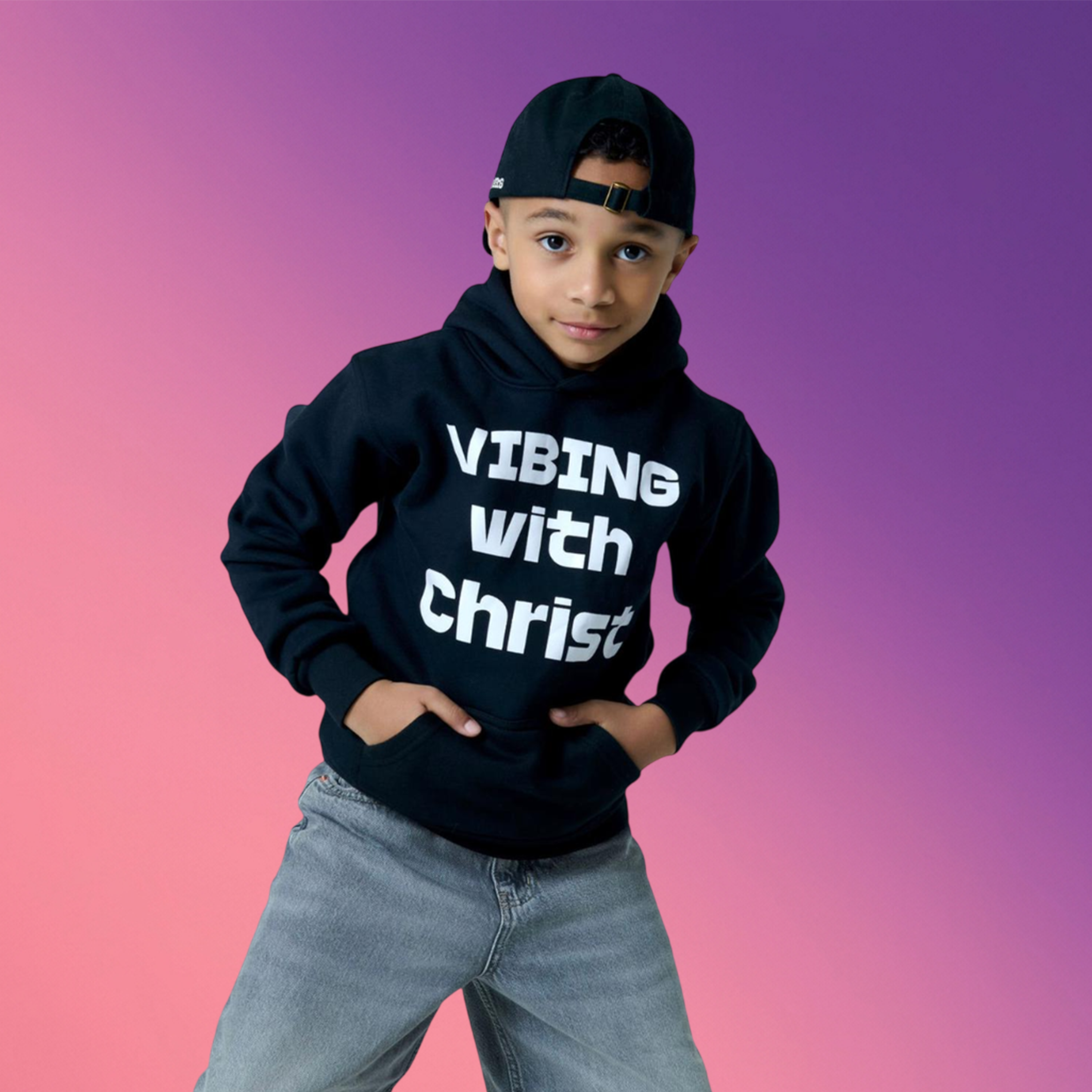 "Vibing with Christ" Youth Hoodie