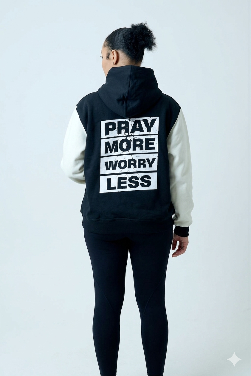 "Pray more worry less" Adult Hoodie